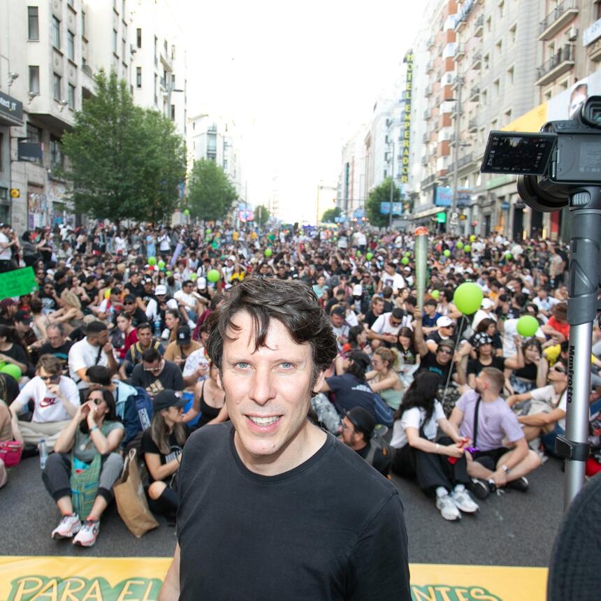 Fidel Moreno en la Marcha Mundial de la Marihuana en Madrid, en 2024. Foto, Tamara de la Fuente
