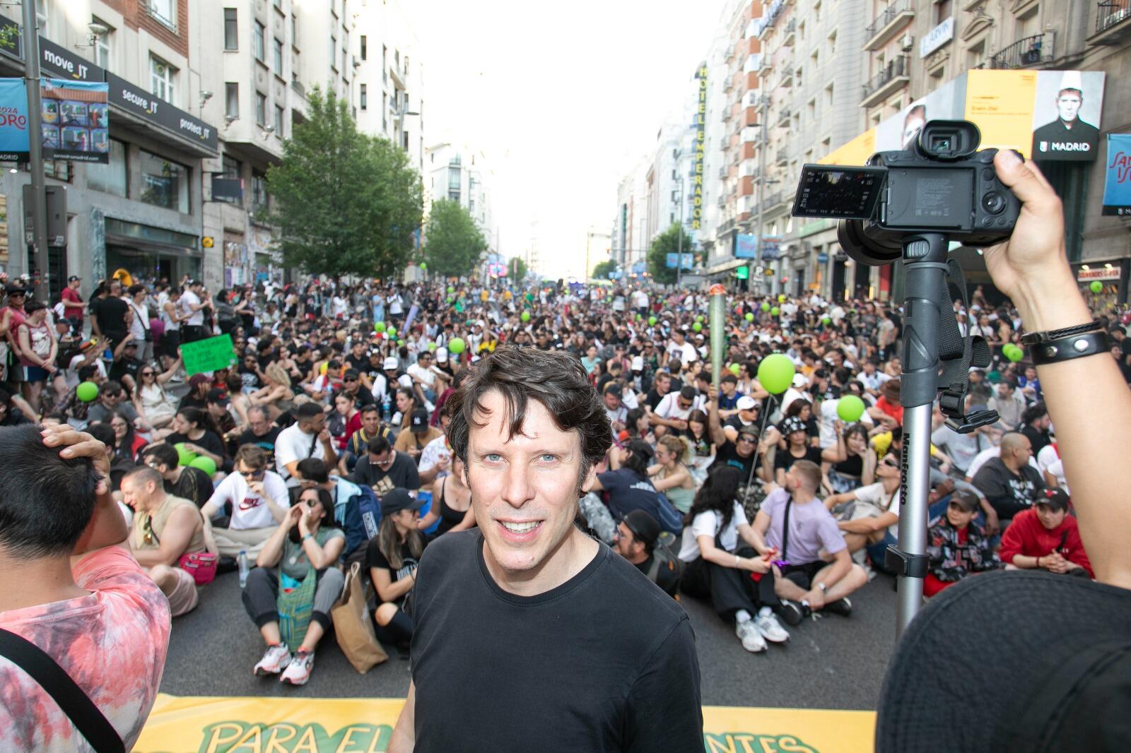 Fidel Moreno en la Marcha Mundial de la Marihuana en Madrid, en 2024. Foto, Tamara de la Fuente